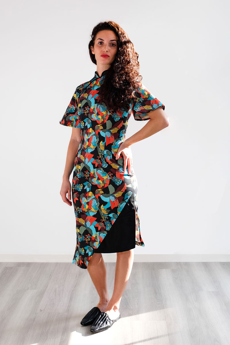 Bell Qipao Dress - Hybrid Print