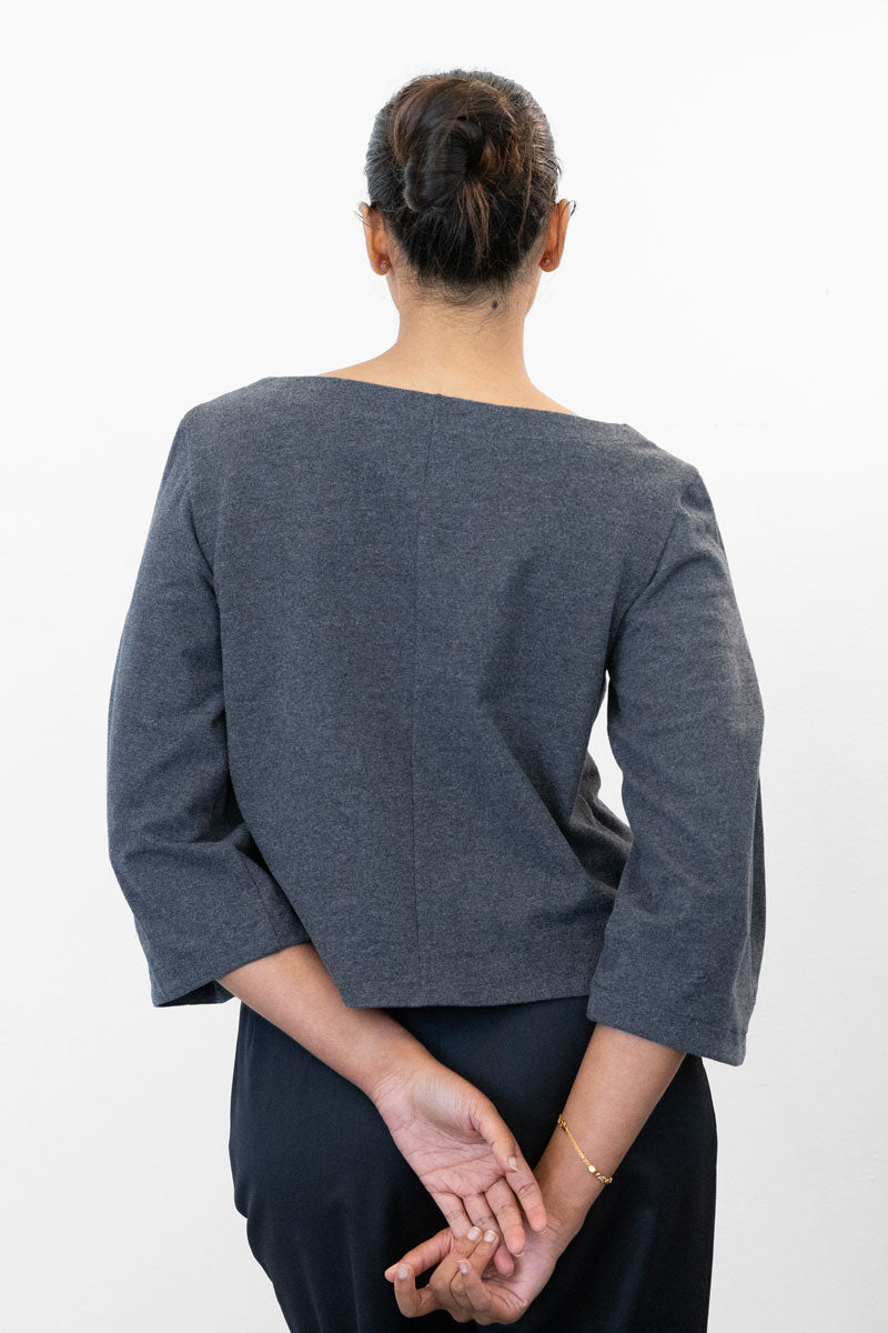 Inverted Pleat Top - Gray (US 4)