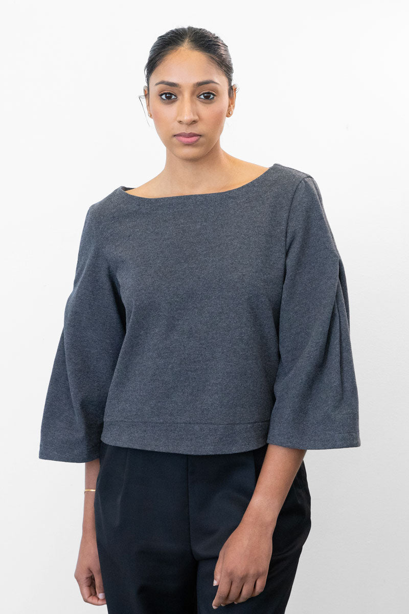 Inverted Pleat Top - Gray (US 4)