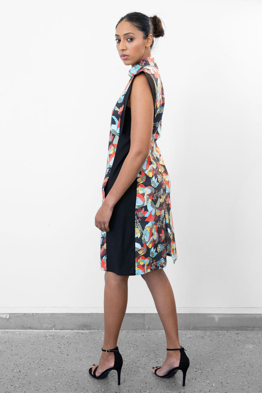 Linear Qipao Dress - Hybrid Print