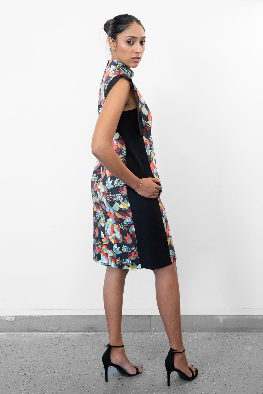 Linear Qipao Dress - Hybrid Print