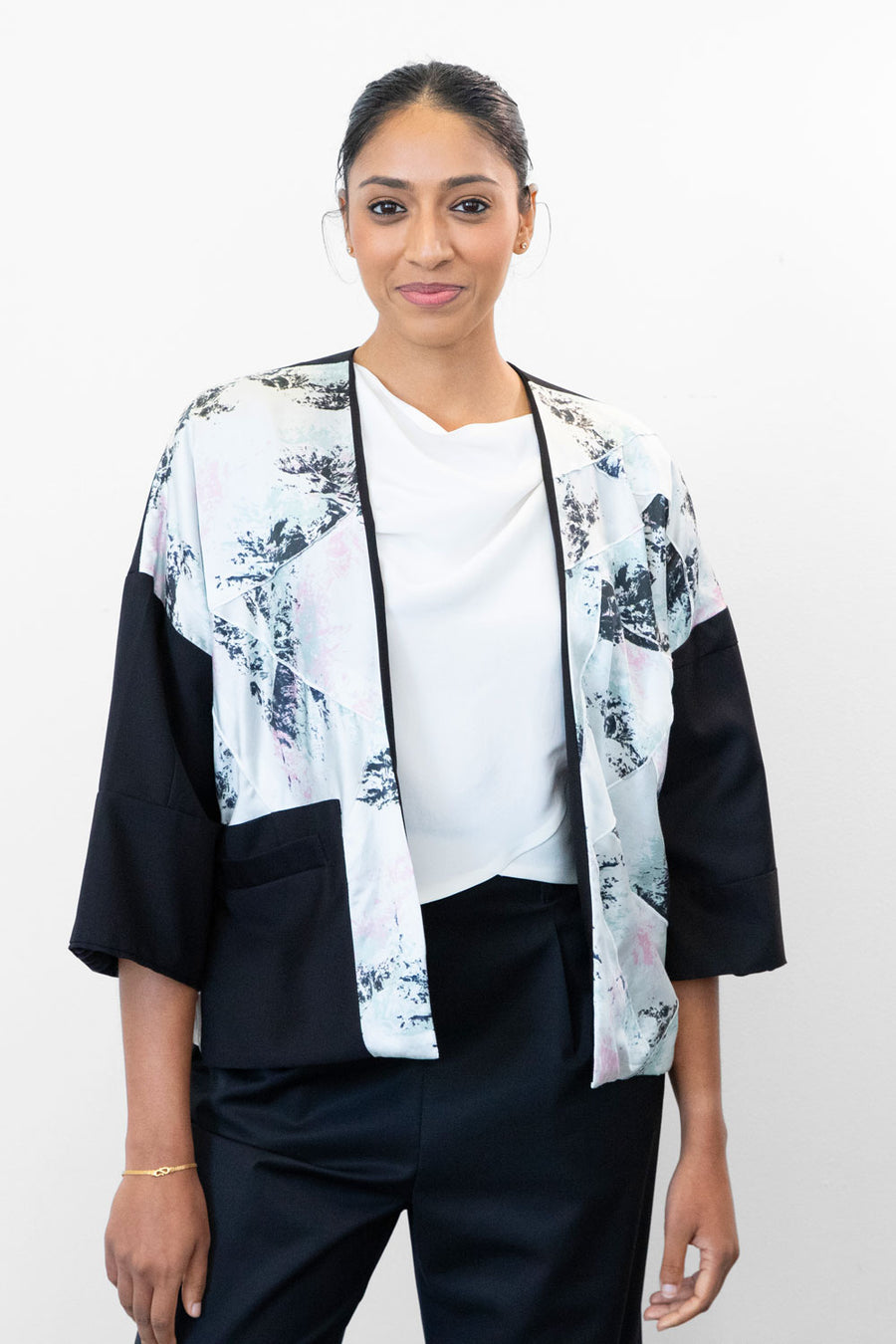 Kimono Patchwork Jacket - Landscape Print (US 6)