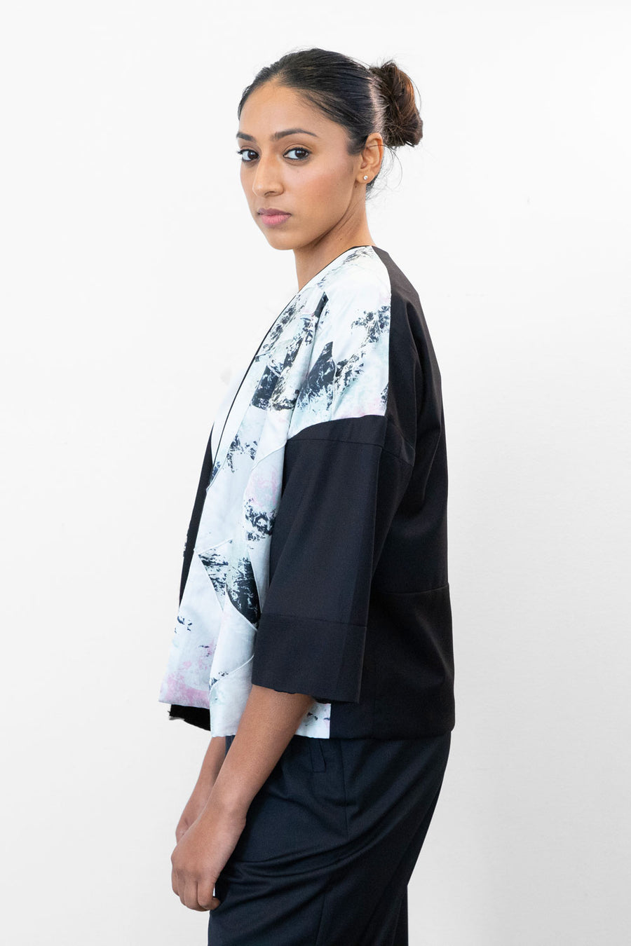 Kimono Patchwork Jacket - Landscape Print (US 6)