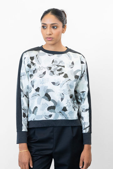 Colorblock Sweater - Aerial Print (US 4, 6, 8, 10)