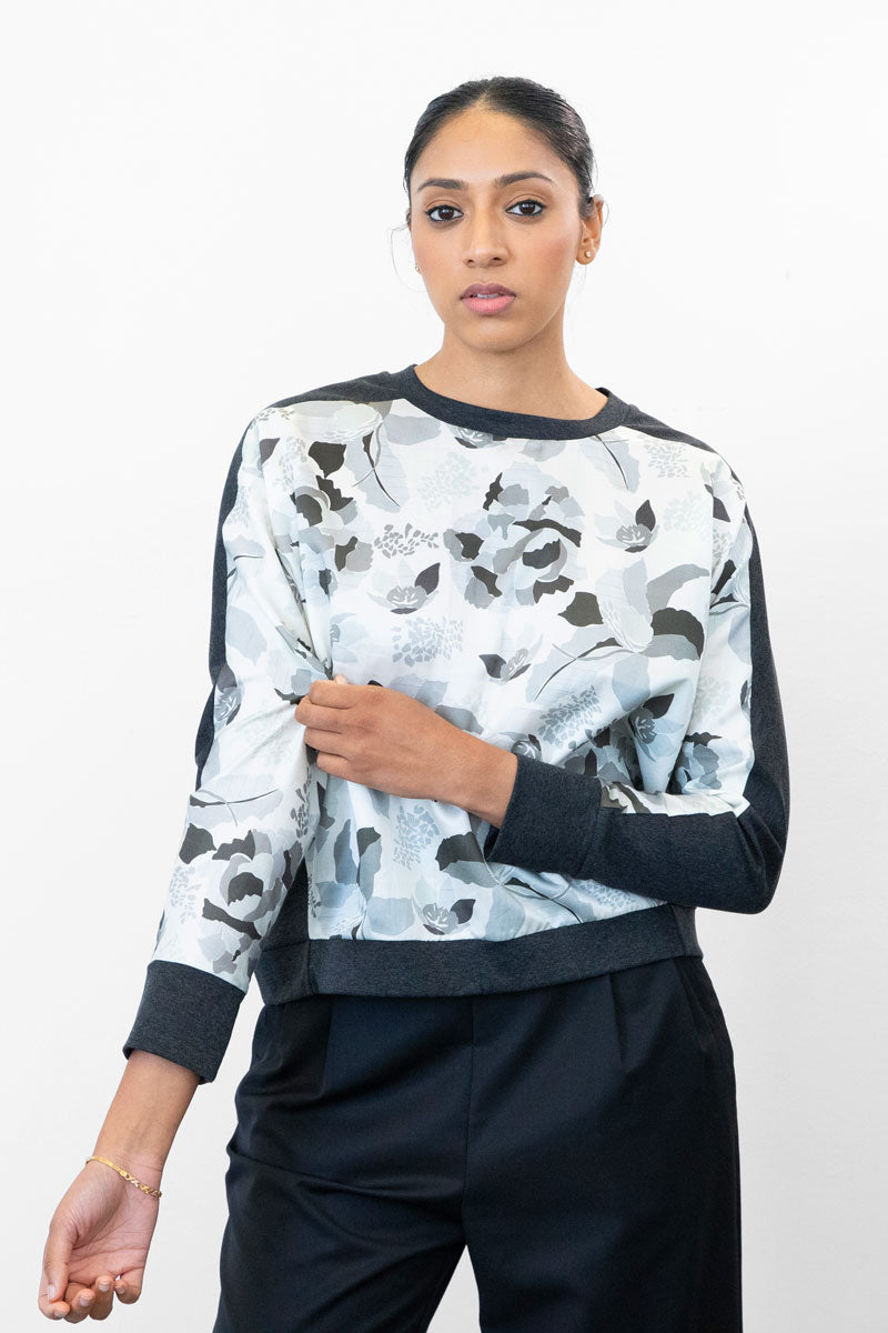 Colorblock Sweater - Aerial Print (US 4, 6, 8, 10)