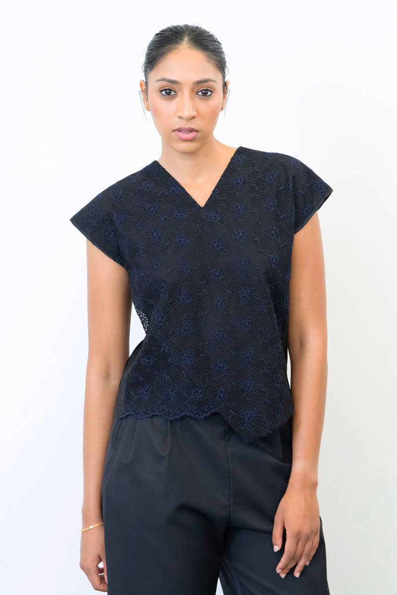 Asymmetrical V-Neck Top - Lace (US 4)