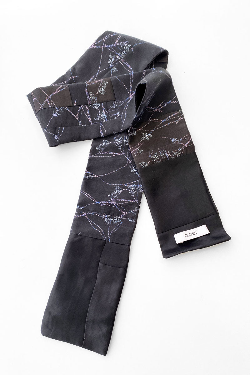 Skinny Silk Scarf - Magnolia Print