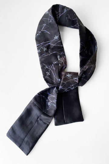 Skinny Silk Scarf - Magnolia Print